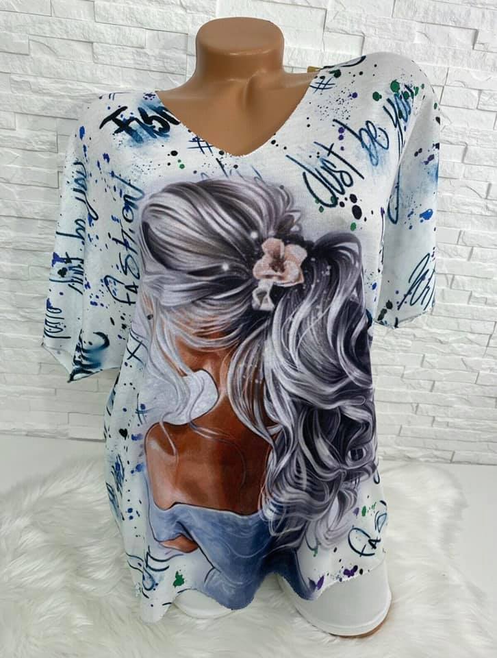 Lässiges Damen Kurzarm-Shirt mit Blumenprint (Vintage & Oversized)