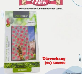 Progarden Moskitonetz für Balkontüren Tropische Blumen 220 x 50 cm 2 Stück