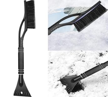 HAOBO Schneebürste und abnehmbarer Eiskratzer mit ergonomischem Schaumstoffgriff, Schneebürste mit abnehmbarem Eiskratzer, Auto-Außenzubehör, Schneebürste, passend für Autos, LKWs, SUVs (schwarz)