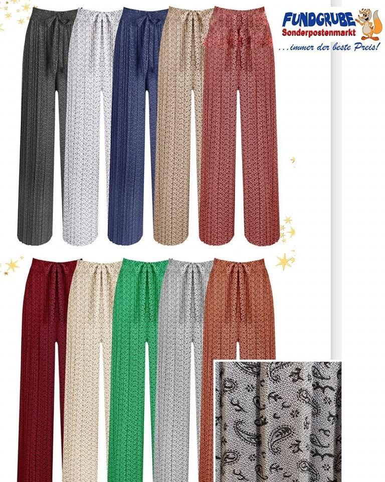 Damen Palazzohose mit Paisley-Muster und weitem Bein