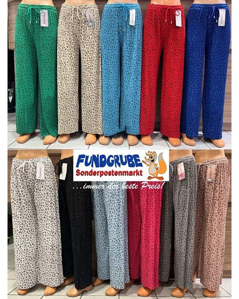 Leopard Print Plissé Palazzo Pants