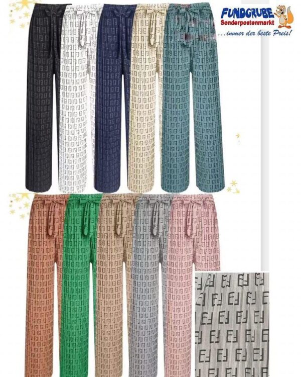 Geometric Print Plissé Palazzo Pants with Tie-Waist