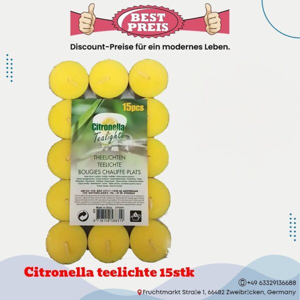 Citronella teelichte 15stk