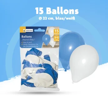 Oktoberfest Blau & Weiße Party-Ballons (15er-Pack, 22 cm)