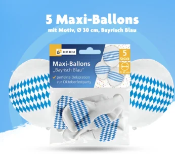 Oktoberfest Maxi-Ballons mit bayerischem Rautenmuster (5er-Pack, 30 cm)