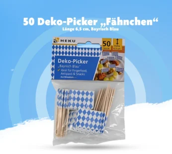Oktoberfest Deko-Picker „Bayerische Fähnchen“ (50er-Pack)