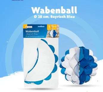 Wabenball „Bayrisch Blau“ – Hängedeko für Oktoberfest (Ø 28 cm)