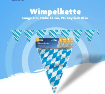 Wimpelkette „Bayrisch Blau“ – 4 Meter lange Party-Girlande