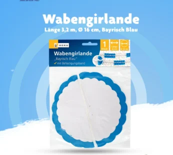Wabengirlande „Bayrisch Blau“ – Dekogirlande 3,2 m